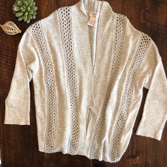 Sundance | Light Gray Open Front Knit Cardigan - Picture 5 of 9